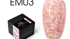Everin Marble Color Gel EM03 – Gel color cu efect marmurat roz-coral și reflexii aurii (5g)