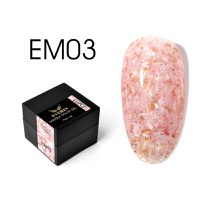 Everin Marble Color Gel EM03 – Gel color cu efect marmurat roz-coral și reflexii aurii (5g) - 1