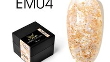 Everin Marble Color Gel EM04 – Gel color cu efect marmurat bej-auriu și fulgi perlați (5g)