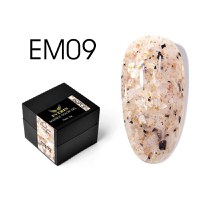 Everin Marble Color Gel EM09 – Gel color cu efect marmurat bej natural și accente negre-aurii (5g) - 1