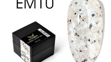 Everin Marble Color Gel EM10 – Gel color cu efect marmurat alb-natural și particule negre-aurii (5g)