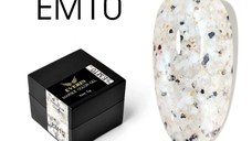 Everin Marble Color Gel EM10 – Gel color cu efect marmurat alb-natural și particule negre-aurii (5g)