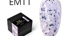 Everin Marble Color Gel EM11 – Gel color cu efect marmurat mov-lavandă și reflexii argintii (5g)