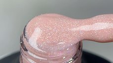 Everin Soo Glammy 07 Rubber Base - Bază Rubber Roz Cappuccino cu Sclipici Holografic, Fără HEMA și TPO, 12ml