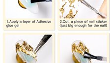 Foita decor unghii 4x50cm. Q010 Gold Silver - Q010 - EVERIN