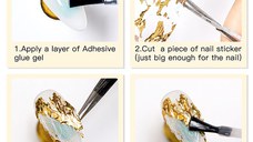 Foita decor unghii 4x50cm. Q010 Gold Silver - Q010 - EVERIN