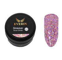 Gel Color Shimmer Rose Glitter EVERIN 5ml – 02 | Gel Roz Sclipici Holografic pentru Manichiură Profesională - 1