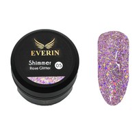 Gel Color Shimmer Rose Glitter EVERIN 5ml – 05 | Gel Mov-Roz cu Sclipici Holografic pentru Manichiură Profesională - 1
