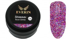 Gel Color Shimmer Rose Glitter EVERIN 5ml – 06 | Gel Roz cu Sclipici pentru Manichiură Profesională