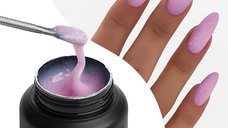 Gel Constructie Everin Stunning 05 Lila Pastel cu Paiete Holografice | Gel Autonivelant Profesional