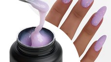 Gel Constructie Everin Stunning 06 Lila Deschis cu Paiete Holografice | Gel Autonivelant Profesional