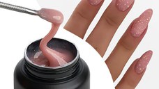 Gel Constructie Everin Stunning 07 Nude Rose cu Paiete Holografice | Gel Autonivelant Profesional