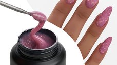 Gel Constructie Everin Stunning 09 Mov Prună cu Paiete Holografice | Gel Autonivelant Profesional