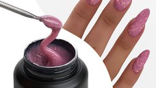 Gel Constructie Everin Stunning 09 Mov Prună cu Paiete Holografice | Gel Autonivelant Profesional