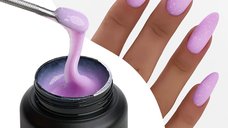 Gel Constructie Everin Stunning 11 Lila Lavandă cu Paiete Holografice | Gel Autonivelant Profesional