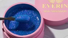 Gel Profesional Autonivelant Everin New Obsession Mix and Shine 50gr - Albastru Holografic
