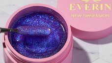Gel Profesional Autonivelant Everin New Obsession Pour Glam 50gr - Holografic Mov-Albastru