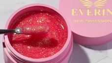 Gel Profesional Autonivelant Everin New Obsession Sip and Sparkle 50gr - Gel Roz cu Glitter