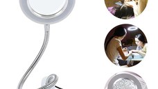 Lampă de Masă cu Lupă LED | Iluminare și Mărire pentru Precizie