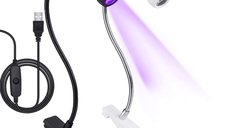 Lampă UV/LED Easy Flex 360° – 5W – Negru | Mini lampă pentru polimerizare unghii și nail art