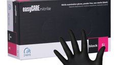 Manusi nitril nepudrate EasyCare cutie 100 buc. marime S Negru - Everin