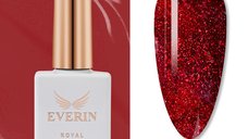 Oja Semipermanenta Everin Royal Collection 10 ml - 131 Red Glitter | Roșu Intens cu Glitter