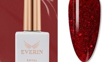 Oja Semipermanenta Everin Royal Collection 10 ml - 133 Red Glitter | Nuanta Rosie Stralucitoare