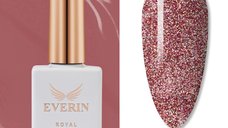 Oja Semipermanentă Everin Royal Collection 10 ml – 134 Rose Gold Glitter | Mix Sclipici Roz Auriu