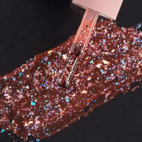 Ojă Semipermanentă Everin Selective 112 7ml – Glitter Cupru Copper Confetti, Holografic - 1