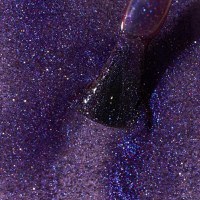 Ojă Semipermanentă Kievskaya Glitz Cat Eye 19 – Violet Închis cu Reflexii Albastre-Roz, Efect Magnetic 3D, 15ml - 1