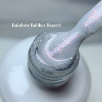 Rainbow Rubber Base Kievskaya 10ml- 01 Milky White Holographic - Everin - 1