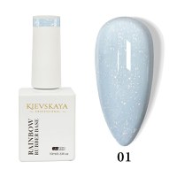 Rainbow Rubber Base Kievskaya 10ml- 01 Milky White Holographic - Everin - 2