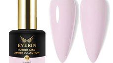 Rubber Base Everin Amber Collection 09 – Bază rubber Roz Pal Lăptos, HEMA & TPO Free, 15ml