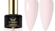 Rubber Base Everin Amber Collection 13 – Bază Cauciucată Roz Pal Natural, HEMA & TPO Free, 15ml