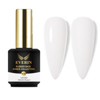 Rubber Base Everin Amber Collection 14 – Bază rubber Alb Lăptos, HEMA &amp; TPO Free, 15ml - 1