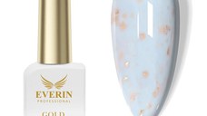 Rubber Base Everin Gold Sequins Collection 10ml- 01 Alb Laptos - Everin