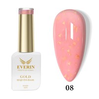 Rubber Base Everin Gold Sequins Collection 10ml- 08 - Everin - 1