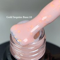 Rubber Base Everin Gold Sequins Collection 10ml- 10 - Everin - 2