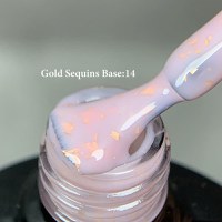 Rubber Base Everin Gold Sequins Collection 10ml- 14 - Everin - 2