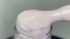 Rubber Base Everin Soo Glammy 02 – Bază rubber Roz Pudrat cu Sclipici Argintiu Holografic, HEMA & TPO Free, 12ml