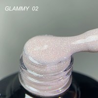 Rubber Base Everin Soo Glammy 02 – Bază rubber Roz Pudrat cu Sclipici Argintiu Holografic, HEMA &amp; TPO Free, 12ml - 1