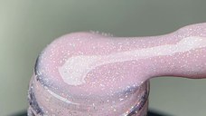 Rubber Base Everin Soo Glammy 03 – Bază rubber Roz Luminat cu Sclipici Argintiu Holografic, HEMA & TPO Free, 12ml
