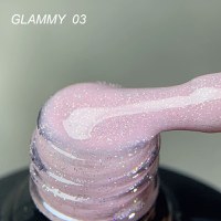 Rubber Base Everin Soo Glammy 03 – Bază rubber Roz Luminat cu Sclipici Argintiu Holografic, HEMA &amp; TPO Free, 12ml - 1