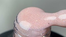 Rubber Base Everin Soo Glammy 05 – Bază rubber Roz Piersică cu Sclipici Argintiu Holografic, HEMA & TPO Free, 12ml