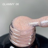 Rubber Base Everin Soo Glammy 06 – Bază Cauciucată Nude-Bej cu Sclipici Holografic Fin, HEMA &amp; TPO Free, 12ml - 1