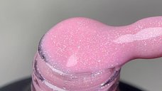Rubber Base Everin Soo Glammy 08 – Bază Cauciucată Roz Intens cu Sclipici Holografic Fin, HEMA & TPO Free, 12ml