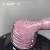 Rubber Base Everin Soo Glammy 10 – Bază rubber Roz Mauve cu Sclipici Holografic Fin, HEMA &amp; TPO Free, 12ml - 1