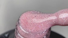 Rubber Base Everin Soo Glammy 10 – Bază rubber Roz Mauve cu Sclipici Holografic Fin, HEMA & TPO Free, 12ml