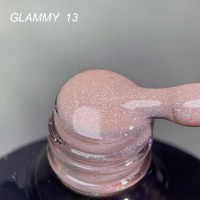 Rubber Base Everin Soo Glammy 13 – Bază rubber Bej-Roz Nude cu Sclipici Holografic Fin, HEMA &amp; TPO Free, 12ml - 1