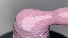 Rubber Base Everin Soo Glammy 14 – Baza Rubber Roz Candy cu Sclipici Holografic, Fara HEMA si TPO, 12ml